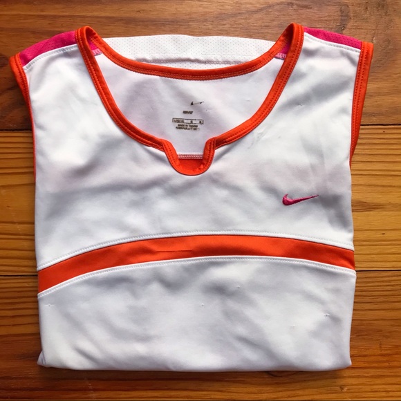 Nike White Pink Orange Work Out Top, EUC, L - Picture 11 of 11